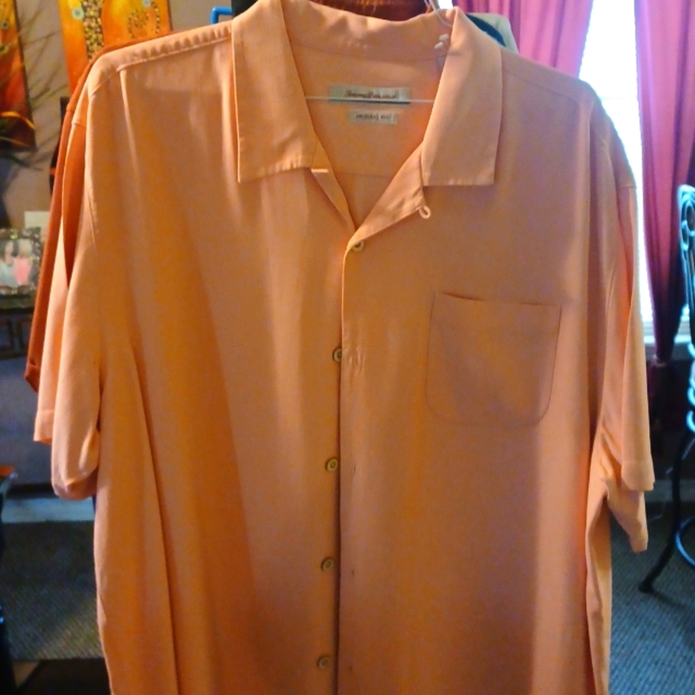 Tommy Bahama apricot men's shirt like new